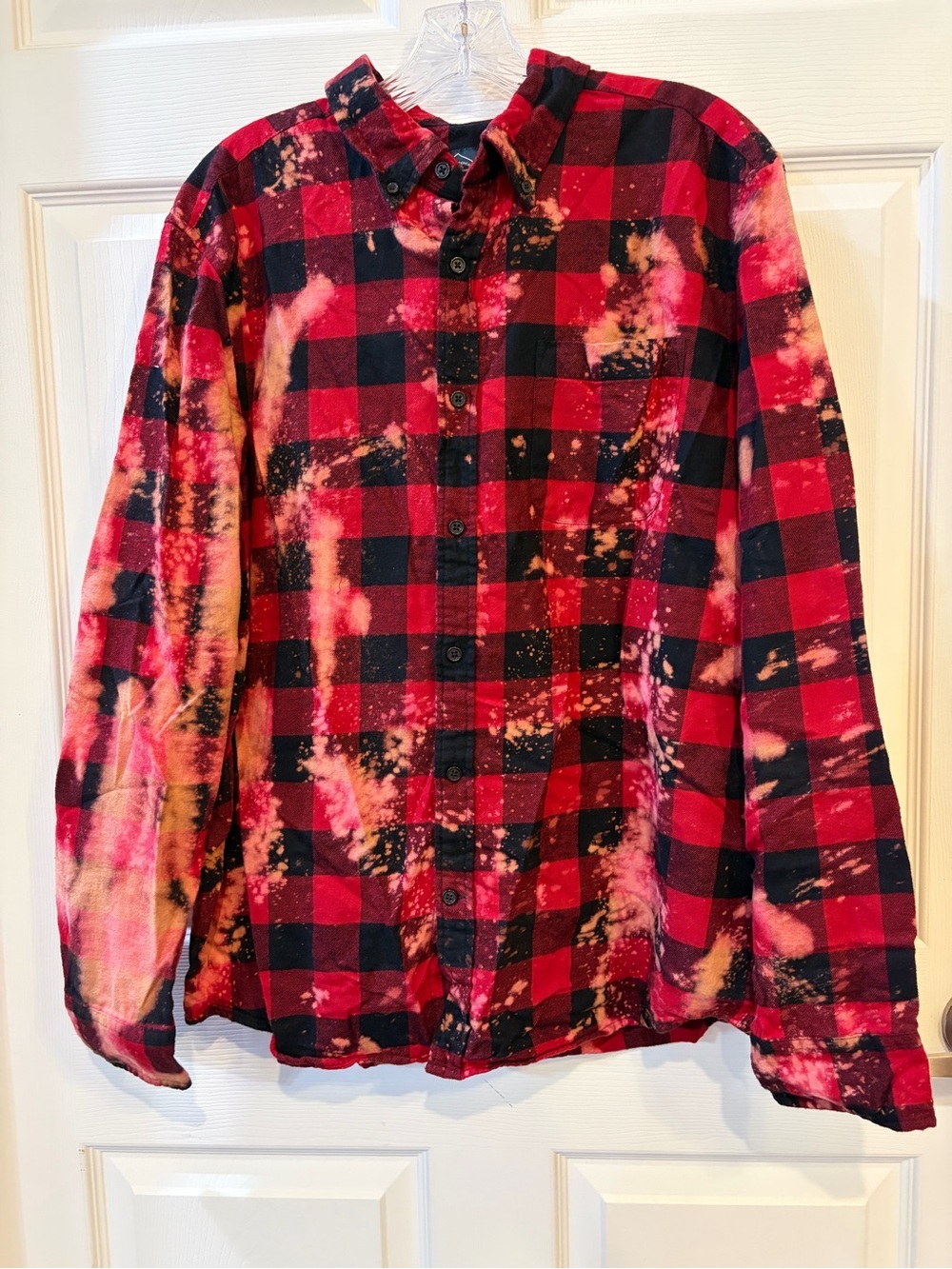 NWT Vogue Dolly Edition Flashy Sequin Flannel Red/Black Plaid Splatter Faded - Picture 4 of 5